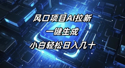 风口项目AI拉新，一键生成，小白轻松日入几十-佳宛技术