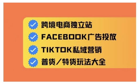 跨境电商独立站及全域流量营销，从0基础快速入门并精通跨境电商运营-佳宛技术