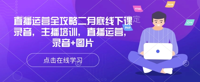 直播运营全攻略二月底线下课录音，主播培训，直播运营，录音+图片-佳宛技术