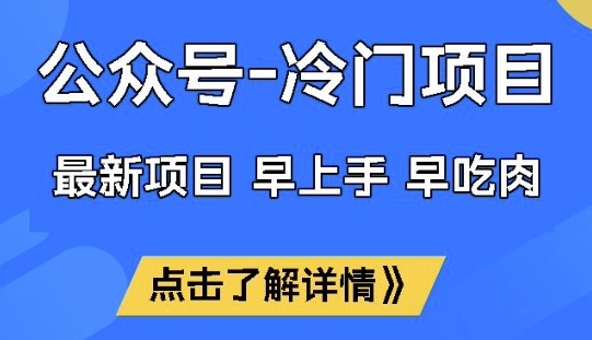公众号冷门赛道，早上手早吃肉，单月轻松稳定变现1W【揭秘】-佳宛技术