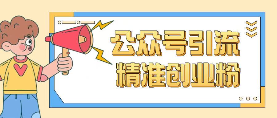 公众号引流创业粉玩法，0基础即可轻松掌握流量-佳宛技术