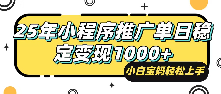（14298期）25年最新风口，小程序自动推广，，稳定日入1000+，小白轻松上手-佳宛技术