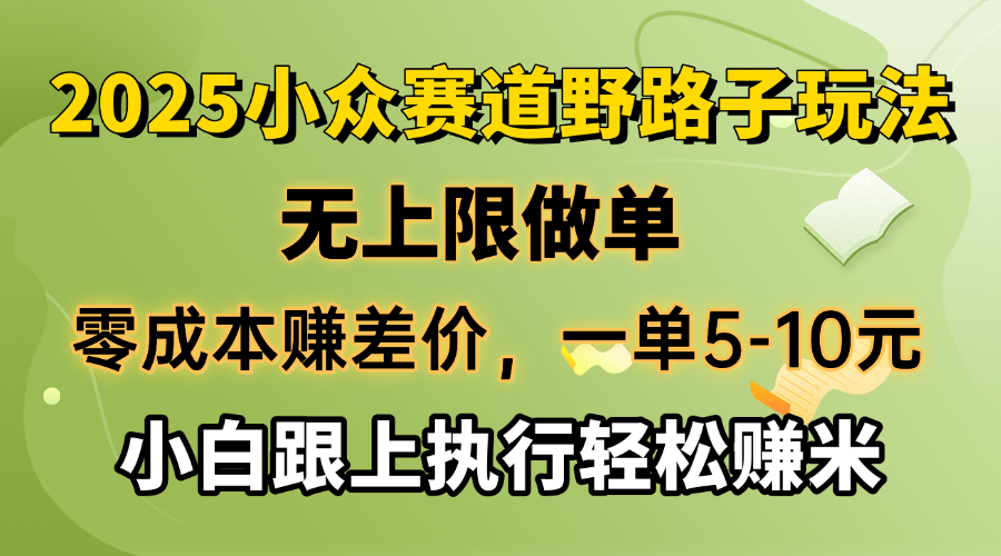 （14356期）零成本赚差价，一单5-10元，无上限做单，2025小众赛道，跟上执行轻松赚米-佳宛技术
